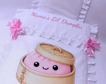 Baby Pram Quilt & Pillow Set to fit, Any pram Baby Mama’s Lil’ Dumplin’ design   Perfect Gift