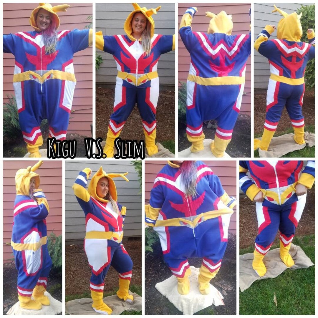 Super Hero Inspired Cosplay ADULT Kigurumi Onesie All for One for All Pj Slim and Baggy Style Pajamas WITH POCKETS Etsy UK
