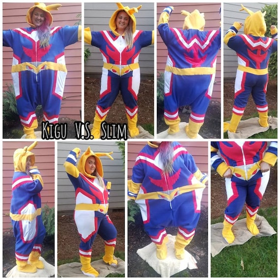 Super Hero Inspired Cosplay ADULT Kigurumi Onesie All for One for all pj slim and baggy style pajamas WITH POCKETS Etsy Polska