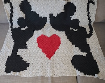 Disney Inspired Mickey and Minnie Mouse Heart of Love Blanket
