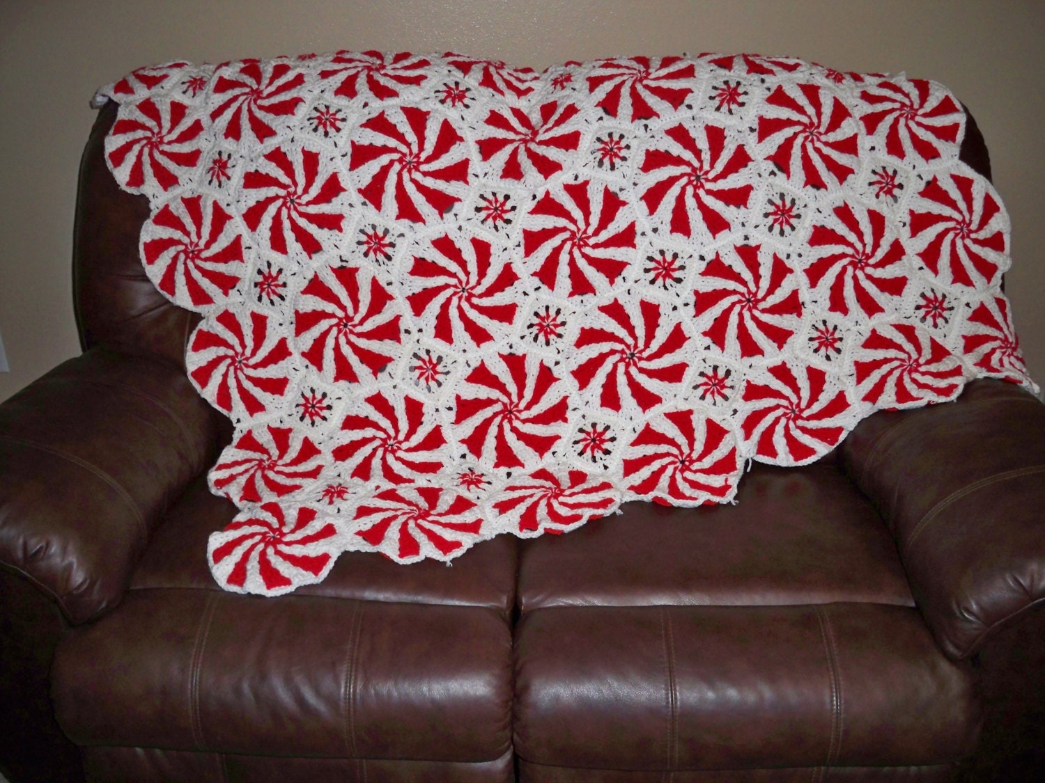 Peppermint Afghan Etsy