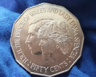 Charles and Diana Royal Wedding 1981 Australian 50 Cent Coin