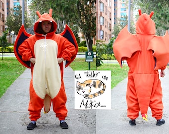 Disfraz de cosplay de lagarto kigurumi Pokémon Pijama Charizard Japón