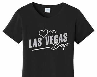 Women's Love My Las Vegas Boys T Shirt Black Sizes Small Medium Large X-Large XX-Large 100% Cotton