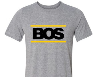 Boston T Shirt His And/Or Hers Matching Design Gray/Black/Yellow Sizes Small Thru 2XL