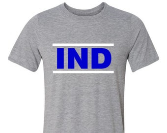 Indianapolis T Shirt His And/Or Hers Matching Design Gray Sizes Small Thru 2XL