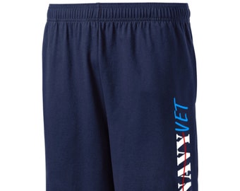Navy Veteran Shorts With Side Pockets Navy Blue Mens Sizes Small - 2XL
