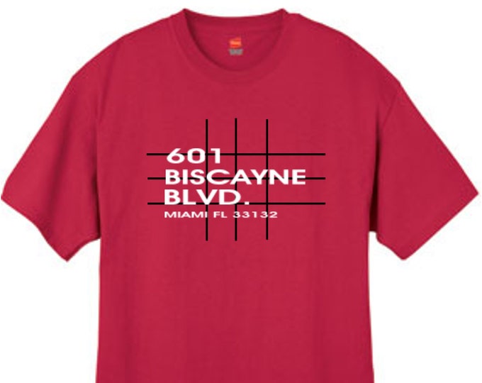 Miami Basketball Arena T Shirt Florida Red Sizes Small Medium Large X-Large XX-Large