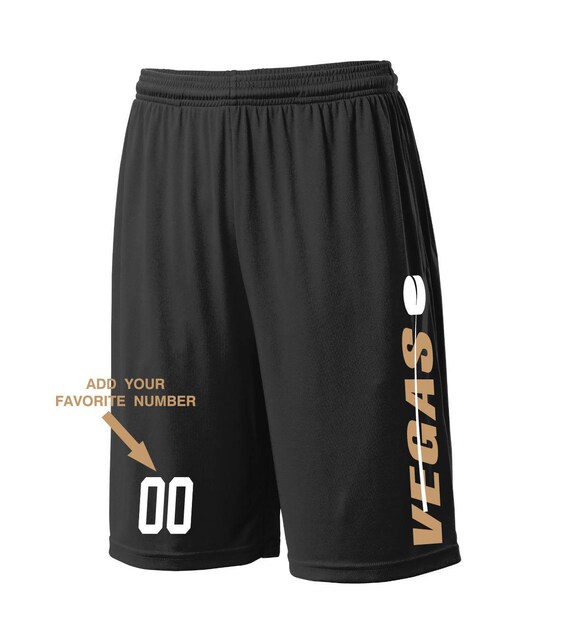 Custom Vegas Shorts - Personalized Number - Side Pockets - City Fan Series - Sizes Small - 2XL Available - Free Shipping !!!