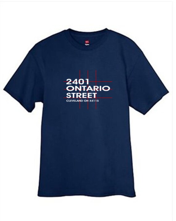 Cleveland Baseball Field T Shirt Ohio Navy Blue Sizes Small Medium Large X-Large XX-Large