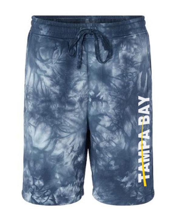 Metro Series Tampa Bay Shorts * 2 Choices * (Tie-Dyed Navy Blue and Solid Navy Blue) Both with Pockets Mens Sizes Small - 2XL