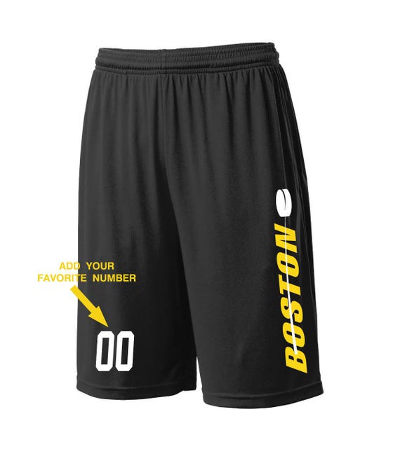 Custom Boston Shorts - Personalized Number - Side Pockets - City Fan Series - Sizes Small - 2XL Available - Free Shipping !!!