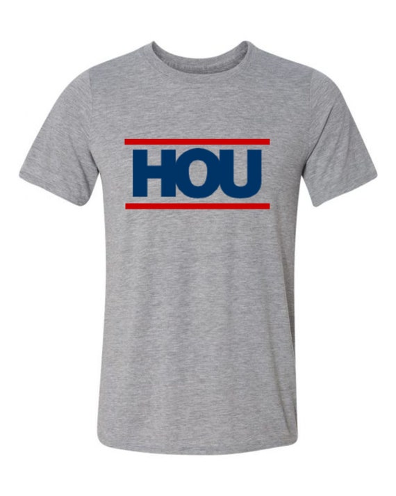 Houston T Shirt His And/Or Hers Matching Design Gray/Dark Blue/Red Sizes Small Thru 2XL
