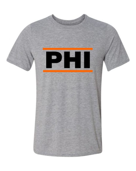 Philadelphia T Shirt His And/Or Hers Matching Design Gray/Black/Orange Sizes Small Thru 2XL