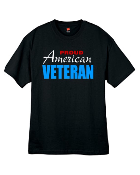 Mens Proud American Veteran T Shirt Black Sizes Small Thru 2XL