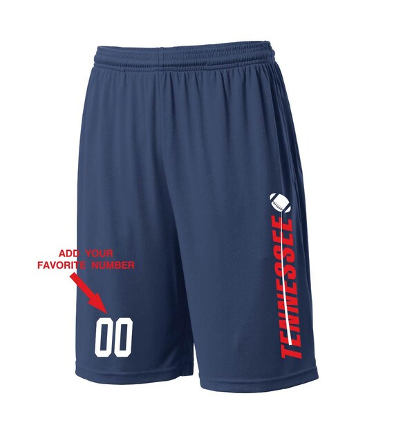 Custom Tennessee Shorts - Personalized Number - Side Pockets - City Fan Series - Sizes Small - 2XL Available - Free Shipping !!!