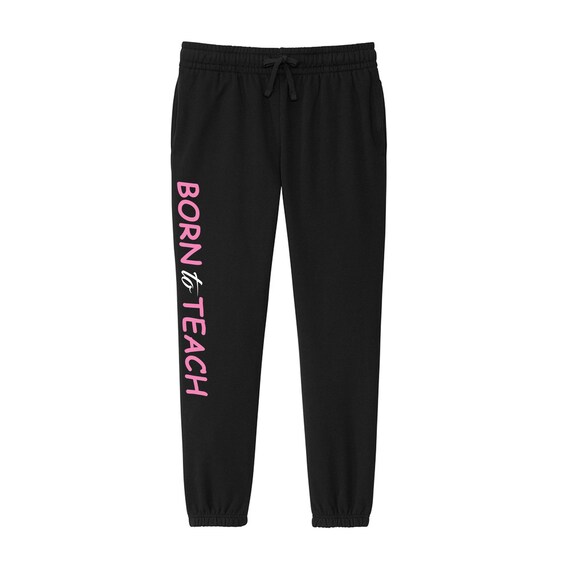 Womens's Teacher Sweatpants with Side Pockets Black Comfy & Stylish Sizes X-Small thru XX-Large
