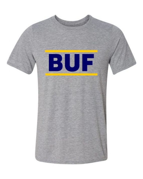 Buffalo T Shirt His And/Or Hers Matching Design Gray/Dark Blue/Yellow Sizes Small Thru 2XL