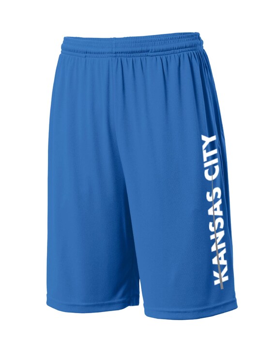 Metro Series Kansas City Shorts Royal Blue with Side Pockets Men's Sizes Small - 2XL Available - Free Shipping !!!