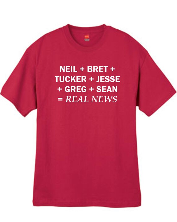 Real News Anchor Men Red T Shirt Mens Sizes Small Thru 2XL