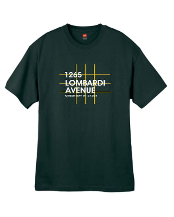 Green Bay Football Field T Shirt Wisconsin Dark Green Sizes Small Thru 2XL
