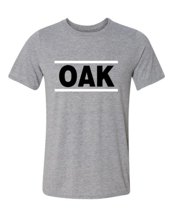 Oakland T Shirt His And/Or Hers Matching Design Gray Sizes Small Thru 2XL