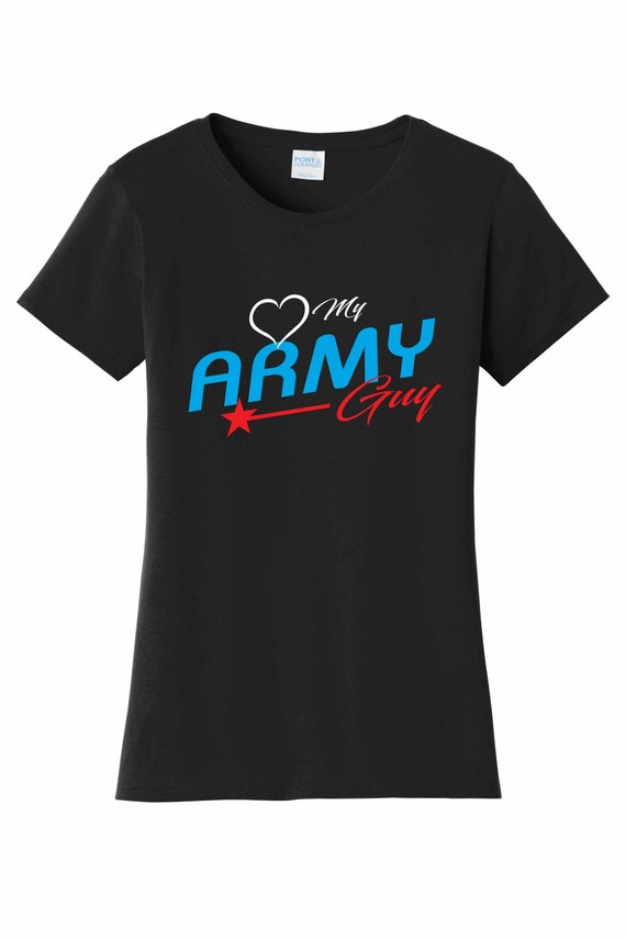 Women's Love My Army Guy T Shirt Black Sizes Small Medium Large X-Large XX-Large 100% Cotton