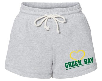 Exclusive Green Bay Shorts Gray Womens Sizes Small Thru 2XL *2 Choices*