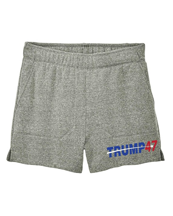 Donald Trump 47 Presidential Victory Shorts with Side Pockets Gray Women's Sizes Small - 2XL