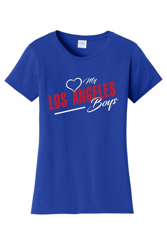 Women's Love My Los Angeles Boys T Shirt Royal Sizes Small Medium Large X-Large XX-Large 100% Cotton
