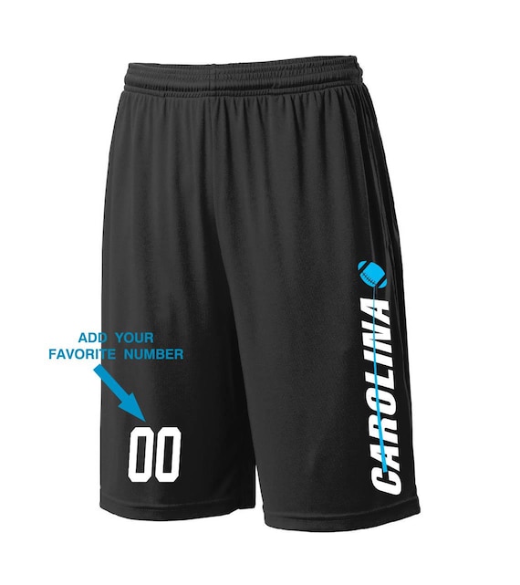 Custom Carolina Shorts - Personalized Number - Side Pockets - City Fan Series - Sizes Small - 2XL Available Free Shipping !!!