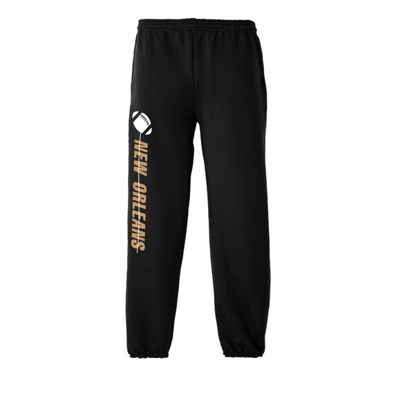Exclusive Metro Series New Orleans Black Sweatpants Men's Sizes Small - XX-Large with Side Pockets Free Shipping !!