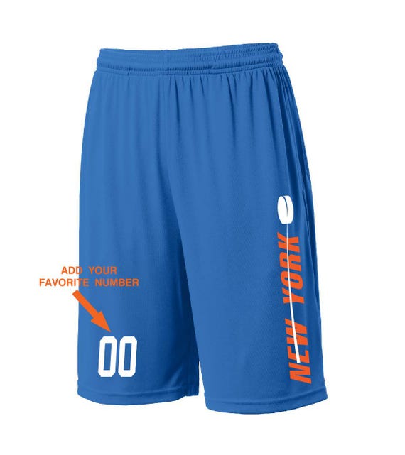 Custom New York Shorts - Personalized Number - Side Pockets - City Fan Series - NY2 - Sizes Small - 2XL Available - Free Shipping !!!