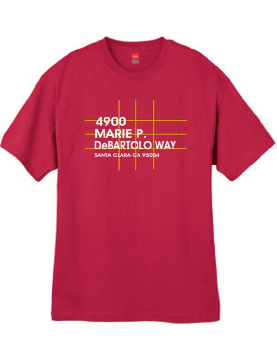 San Francisco Football Stadium T Shirt Red California Sizes Small Thru 2XL