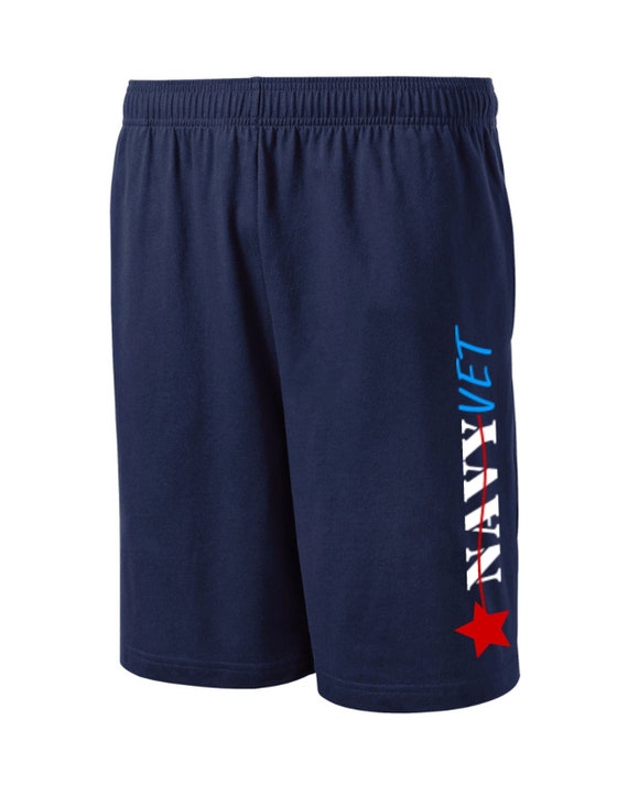 Navy Veteran Shorts With Side Pockets Navy Blue Mens Sizes Small - 2XL