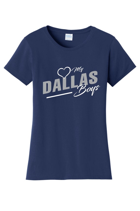 Women's Love My Dallas Boys T Shirt Navy Blue Sizes Small Medium Large X-Large XX-Large 100% Cotton