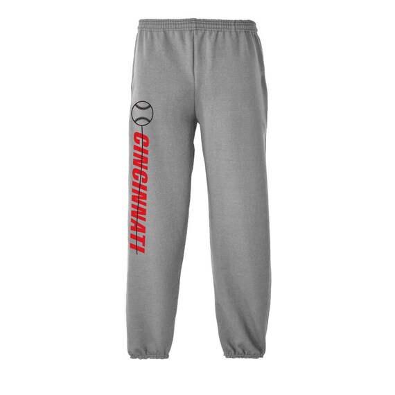 Exclusive Metro Series Cincinnati Gray Sweatpants DS2 Men's Sizes Small - XX-Large with Side Pockets Free Shipping !!