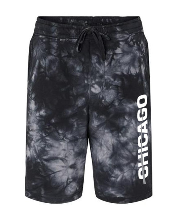Metro Series Chicago Shorts * 2 Choices * (Tie-Dyed Black and Solid Black) Both with Pockets Mens Sizes Small - 2XL