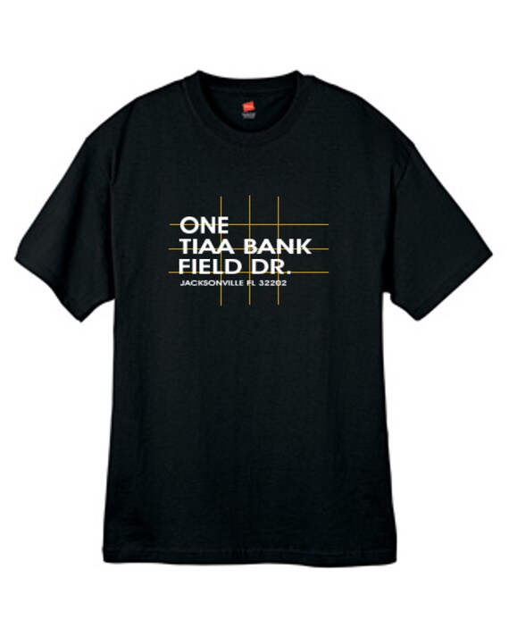 Jacksonville Football Field T Shirt Florida Black Sizes Small Thru 2XL