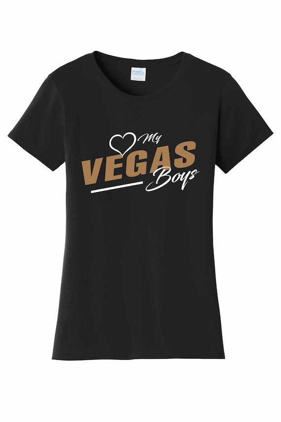 Women's Love My Vegas Boys T Shirt Black Sizes Small Medium Large X-Large XX-Large 100% Cotton