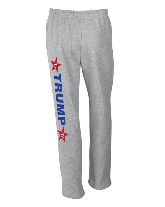 Limited Edition Trump Presidential Victory Sweatpants "45 & 47" Gray Support Republicans Men's Sizes Small Thru XX-large