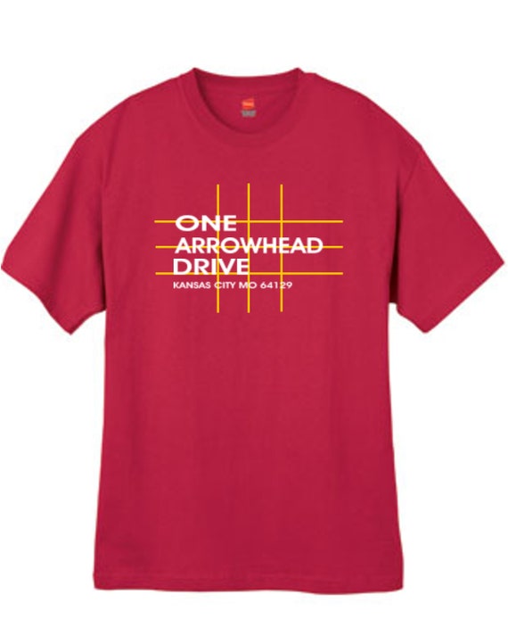 Kansas City Football Stadium T Shirt Missouri Red Sizes Small Thru 2XL