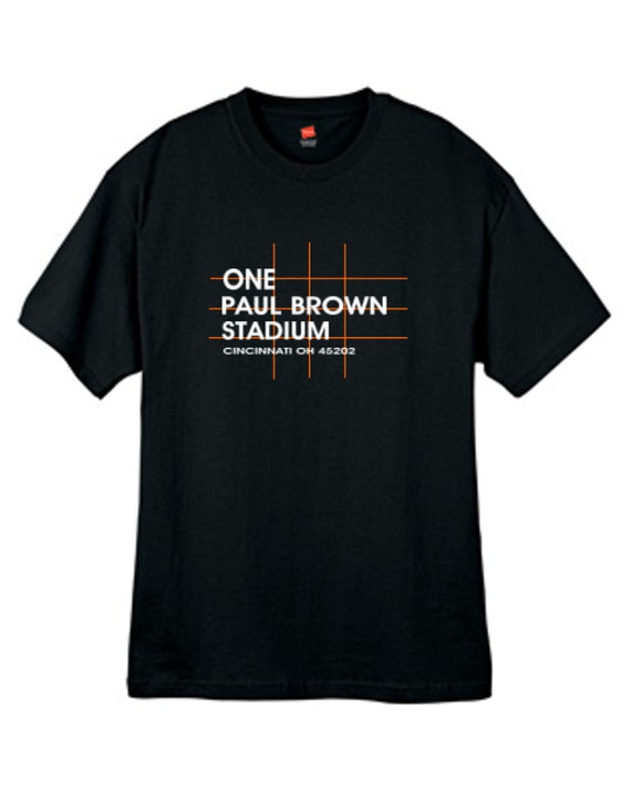 Cincinnati Football Stadium T Shirt Ohio Black Sizes Small Thru 2XL