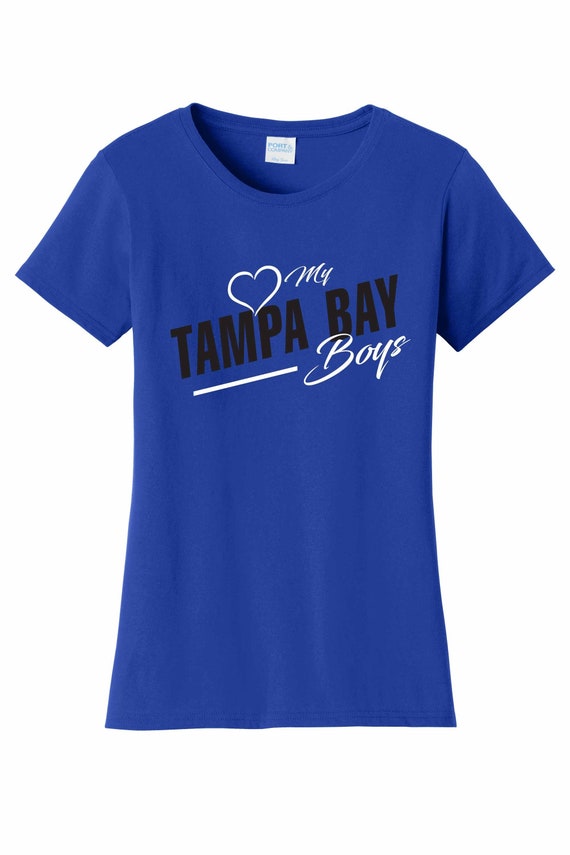 Women's Love My Tampa Bay Boys T Shirt Royal TB2 Sizes Small Medium Large X-Large XX-Large 100% Cotton