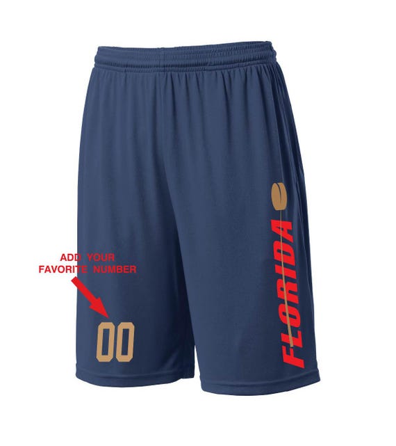 Custom Florida Shorts - Personalized Number - Side Pockets - City Fan Series - Sizes Small - 2XL Available - Free Shipping !!!