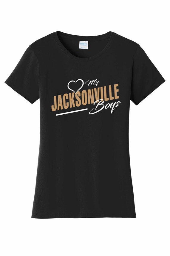 Women's Love My Jacksonville Boys T Shirt Black Sizes Small Medium Large X-Large XX-Large 100% Cotton