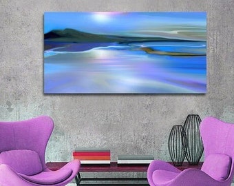 ABSTRACT PANORAMIC Print, Large Wall Art, Abstract Winter Sunset Photo, Abstract Home Décor