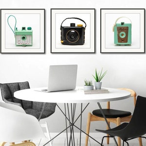 DISCOUNTED SET of Three RETRO Camera Prints, Vintage Camera Photos, For Photographers, Camera Collectors Wall Art, Retro Camera Wall Décor