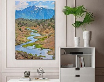 Eastern Sierras Hot Creek Print, California Mountain Photograph, Mountain Stream, Landscape Photography, Nature Art Print, Large Wall Art