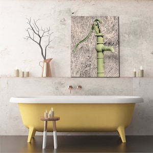 Old Water Pump Photo, Farmhouse Decor, Kitchen Art, Bathroom Decor, Laundry Room, Rustic Decor, Sepia Country Wall Art, Water Faucet Photo
